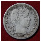 1912 S Barber Silver Quarter
