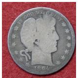 1894 S Barber Silver Half Dollar