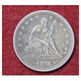 1876 Seated Liberty Silver Quarter