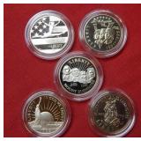 (5) US Commemorative Half Dollars
