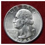 1945 D Washington Silver Quarter