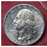 1958 Washington Silver Quarter sealed in holder