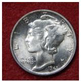 1945 Micro S Mercury Silver Dime