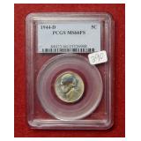1944 D Jefferson Nickel PCGS MS66 FS