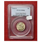 1945 D Jefferson Nickel PCGS MS66