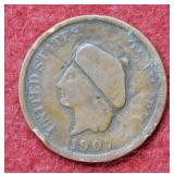 1907 Hobo Indian Head Cent