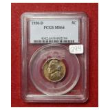 1950 D Jefferson Nickel PCGS MS64