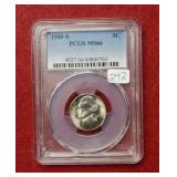 1945 S Jefferson Nickel PCGS MS66