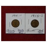 1915&1915 S Lincoln Wheat Cents