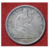 1864 S Seated Liberty Silver Half Dollar Coin