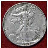 1938 D Walking Liberty Silver Half
