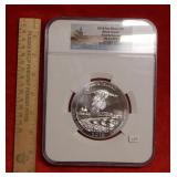 2018 5oz Silver Quarter Block Island NGC MS69 DPL