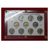 US Wartime Silver Nickels - complete set