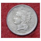 1865 Three Cent Nickel Coin