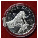 2018 Ghana 1oz Silver Leopard