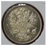 1917 S Finland 50 Pennia Coin