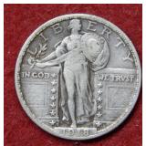 1918 S Standing Liberty Silver Quarter