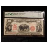 1901 $10 Bison Note FR#122 PMG 30