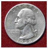 1938 S Washington Silver Quarter