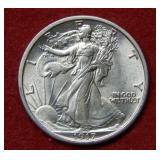 1917 Walking Liberty Silver Half - early date
