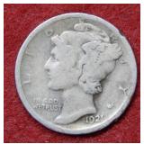 1921 Mercury Silver Dime