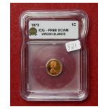 1973 Virgin Islands Cent ICG PR68 DCAM