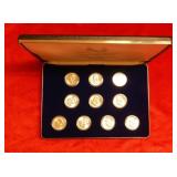 1954-1963 BU Franklin Silver Half Dollars-10 coins