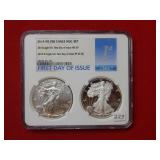 2018 & 2018 W Silver Eagles NGC MS69 First Day
