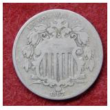 1867 Shield Nickel with rays