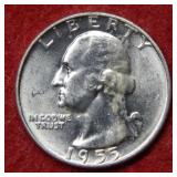 1955 D Washington Silver Quarter