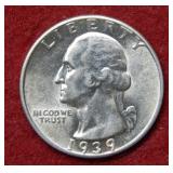 1939 D Washington Silver Quarter