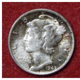 1945 S Mercury Silver Dime - Micro S