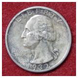 1932 D Washington Silver Quarter