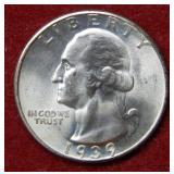 1939 D Washington Silver Quarter