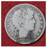 1904 S Barber Silver Half