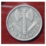 1944 B France 50 Centimes Coin