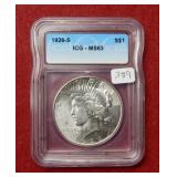 1926 S Peace Silver Dollar ICG MS63