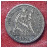 1871 Seated Liberty Half Dime