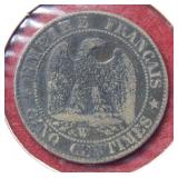1855 France Centimes Coin
