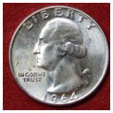 1964 D Washington Silver Quarter