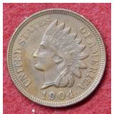 1904 Indian Head Cent - red & brown