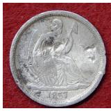 1837 Seated Liberty Silver Dime -no stars- dings