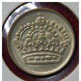 1953 Sweden 10 Ore Coin