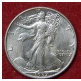 1937 Walking Liberty Silver Half Dollar Coin