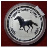 2002 Australia 1oz Silver Year of the Horse $1