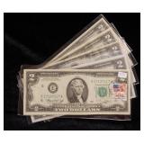 (5) 1976 $2 Fed Res Notes - 1st Issue