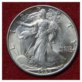 1939 D Walking Liberty Silver Half Dollar Coin