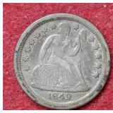 1849 O Seated Liberty Silver Dime