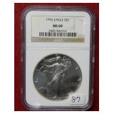 1992 Silver Eagle 1oz NGC MS69