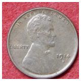 1914 S Lincoln Wheat Cent - red & brown